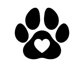 Dog Heart Paw SVG, PNG - Paw Svg, Dog Paw Print, Animal Print, Dog Clipart - Cut Files for Cricut & Silhouette - Vinyl, Decal, Sticker