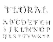 Floral Alphabet SVG, PNG, Flower Alphabet Svg, Monogram Svg, Floral Wedding Svg, cut files for Cricut, Silhouette