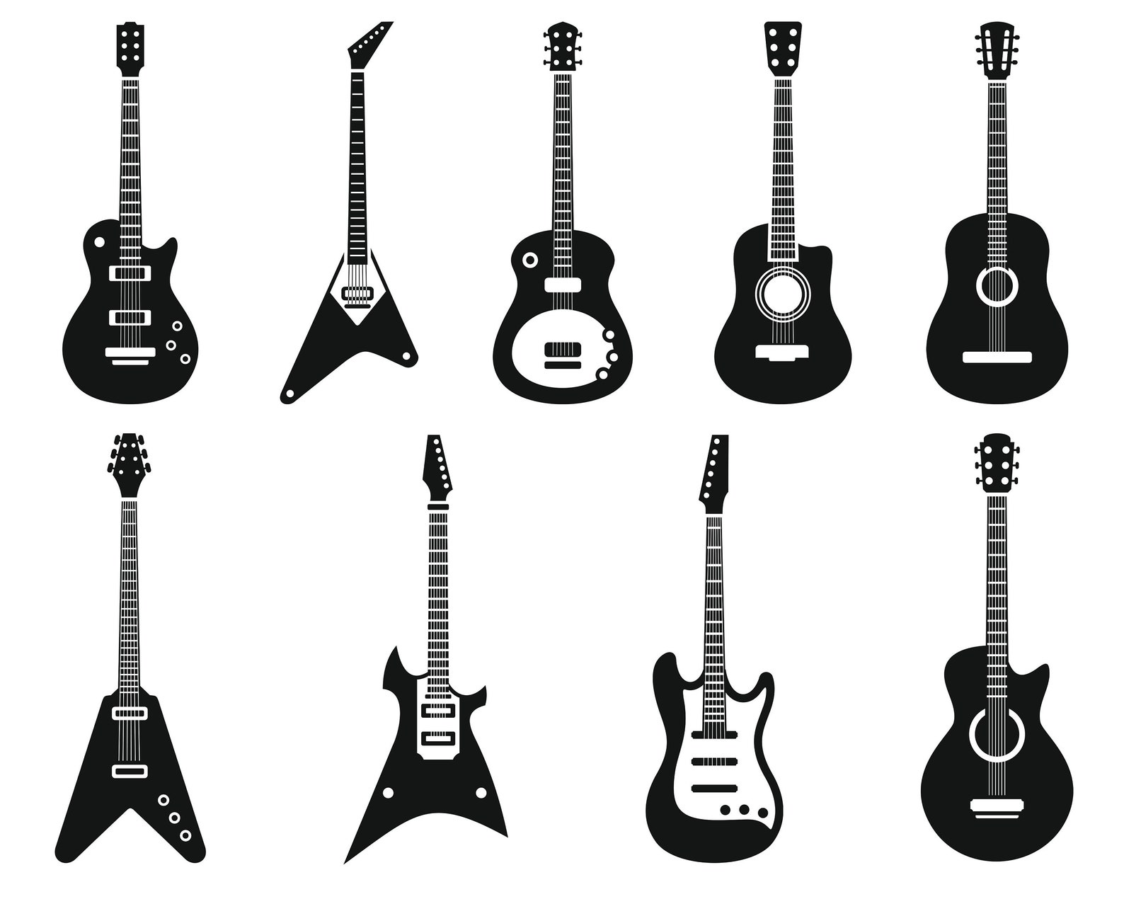 Electric Guitar SVG Bundle Electric Guitars Svg Png Musical - Etsy