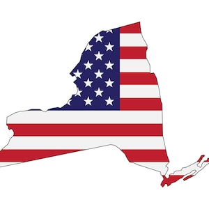 New York Flag Map SVG, PNG - American Flag Svg, New York Outline Svg, New York Silhouette - Cut file for Cricut, Silhouette