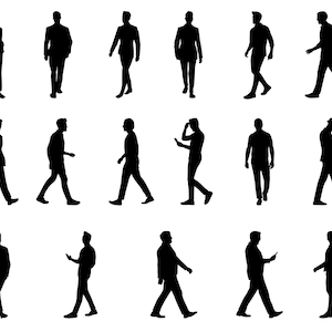 Man Silhouette SVG, PNG, Walking Man SVG, Business Man Svg, taglia i file per Cricut, Silhouette, Cameo, Man Clipart, People Clipart Svg