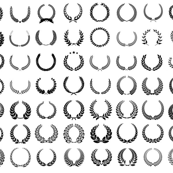 Laurel Wreath SVG Bundle, PNG, cut files for Cricut, Silhouette, Hand drawn Wreath Svg, Laurel SVG, Laurel Clipart, Christmas Svg