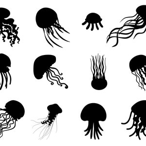 Jellyfish SVG Bundle, PNG, Jellyfish Silhouette Svg, Jellyfish Clipart, cut file for Cricut, Silhouette, Cameo, Fish Svg, Ocean Svg