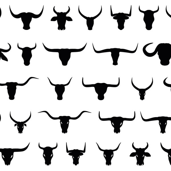 Bull Head SVG, PNG - Bull Svg, Cow Svg, Cow Head Svg, Bull Skull Svg, Cow Clipart - Cut files for Cricut, Silhouette