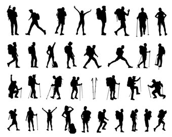 Hiking SVG Bundle, PNG, Hiker Svg, cut file Cricut, Hiking Silhouette Svg, Hiker Silhouette Svg, Cameo, Camping Svg, Hike Svg, Hike cut file