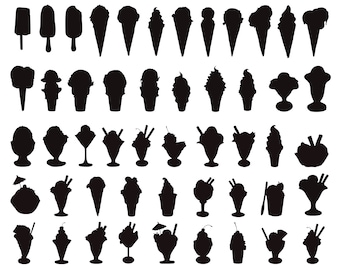 アイスクリーム SVG バンドル、PNG - アイスクリーム クリップアート、アイスクリーム シルエット、アイスクリーム SVG、Cricut 用アイスクリーム カット ファイル、サマー SVG