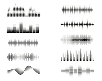 Waveforms SVG, PNG Bundle, Waveform Svg, Music Svg, Audiowave Svg, Audio Svg, Sound Wave Svg, Equalizer Svg, Oscilloscope Signal, Graph