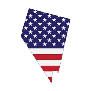 Nevada Flag Map SVG, PNG - Bandiera americana Svg, Nevada Outline Svg, Nevada Silhouette - File di taglio per Cricut, Silhouette
