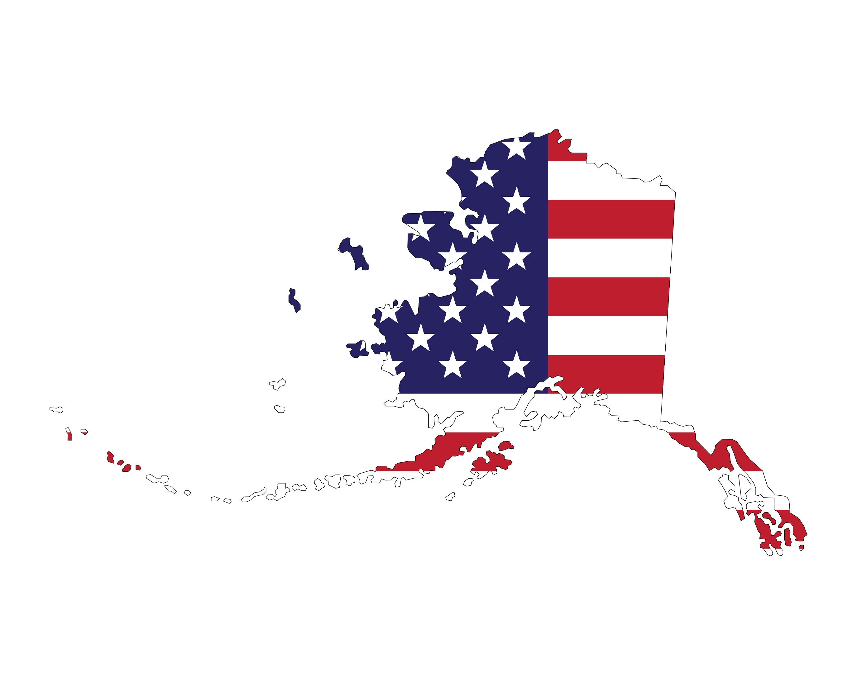 Mapa De La Bandera De Alaska Svg Png Bandera Estadounidense Etsy México