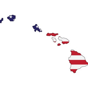 Hawaii Flag Map SVG, PNG - American Flag Svg, Hawaii Outline Svg, Hawaii Silhouette - Cut file for Cricut, Silhouette, Clip art