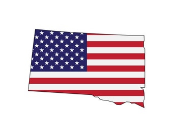 South Dakota Flag Map SVG, PNG - American Flag, South Dakota Outline Svg, South Dakota Silhouette - Cut file for Cricut, Silhouette