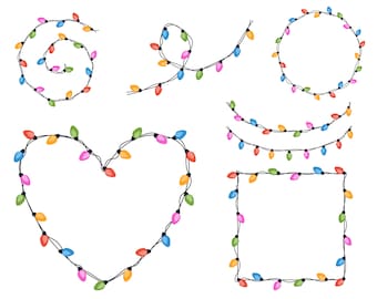 Luces de Navidad SVG, PNG, Navidad Svg, Decoración navideña, Luces de colores navideñas, archivos cortados para Cricut, Silueta, Cameo, Imágenes prediseñadas,