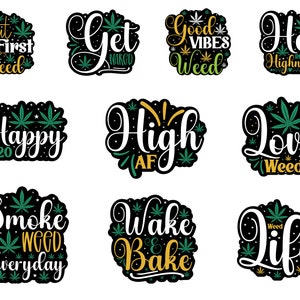 Weed SVG, PNG Bundle, Weed Sticker Svg, Marijuana Svg, Cannabis Svg, Stoner Svg, 420 Svg, Ganja Svg, Cut files for Cricut, Silhouette