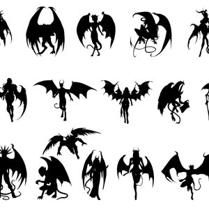 Devil SVG Bundle, Demon SVG, PNG, Devil Silhouette, Cut file for Cricut, Silhouette, Cameo, Devil Clipart, Vector, Succubus