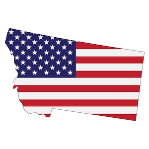 Montana Flag Map SVG, PNG - American Flag Svg, Montana Outline Svg, Montana Silhouette - Cut file for Cricut, Silhouette