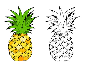Ananas SVG, PNG - Sommer-Svg, Ananas-Clipart, Obst-Svg, Tropisch-Svg, geschnittene Dateien für Cricut & Silhouette