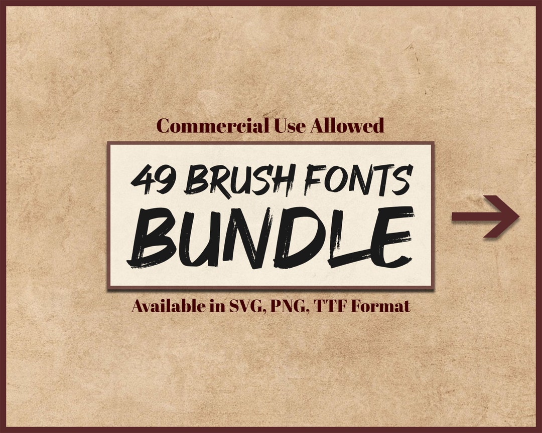 49 Brush Fonts SVG, PNG, TTF, Letters and Numbers, Alphabet Svg, Cut ...