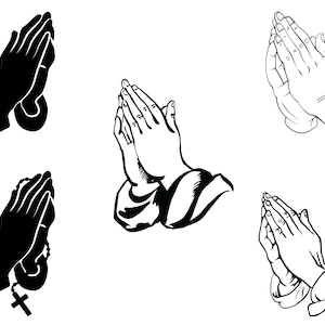 Praying Hands SVG Bundle, PNG - Praying Hands Clipart, Religious Svg, Prayer Svg, Praying Hands cut files for Cricut & Silhouette