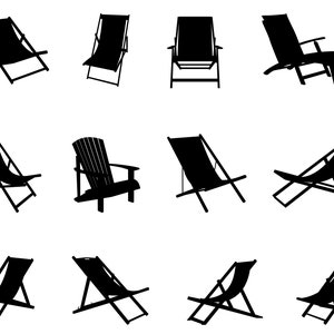 Beach Chair SVG Bundle, Beach Chair Silhouette, Beach Chair Clipart, Cut File For Cricut, Silhouette