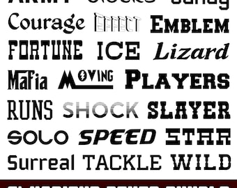 21種類のフォントバンドル #2 SVG、PNG、TTF - スポーツフォント、映画