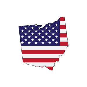 Ohio Flag Map SVG, PNG - American Flag, Ohio Outline Svg, Ohio Silhouette - Cut file for Cricut, Silhouette