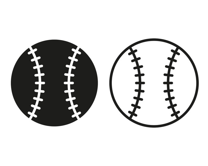 Baseball Ball SVG PNG Baseball Clipart Outline Softball Etsy