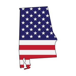 Alabama Flagge Karte SVG, PNG - Amerikanische Flagge SVG, Alabama Umriss SVG, Alabama Silhouette - geschnittene Datei für Cricut, Silhouette, Clip art