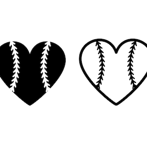 Baseball Ball Herz SVG, PNG - Baseball Clipart, Umriss Softball, Sport SVG, Sport Ball SVG, geschnittene Dateien für Cricut & Silhouette