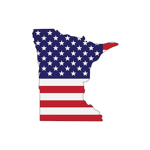 Minnesota Flag Map SVG, PNG - American Flag Svg, Minnesota Outline Svg, Minnesota Silhouette - Cut file for Cricut, Silhouette