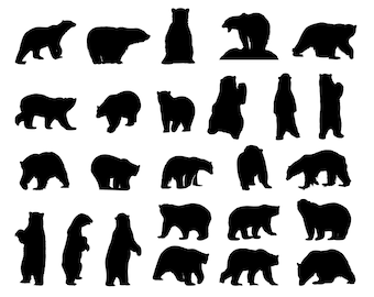 Eisbär SVG Bundle, PNG, Bär Svg, Eisbär Plotterdatei für Cricut, Silhouette, Cameo, Bär Clipart, Weihnachten, Grizzly Bär Svg