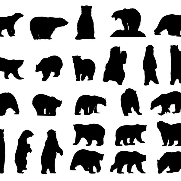 Polar Bear SVG Bundle, PNG, Bear Svg, Polar Bear cut file for Cricut, Silhouette, Cameo, Bear Clipart, Christmas, Grizzly Bear Svg