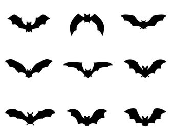 Bat SVG Bundle, Bat Clipart, Bat Vector File, Halloween SVG, Bat PNG, cut files for Cricut, Silhouette, Cameo