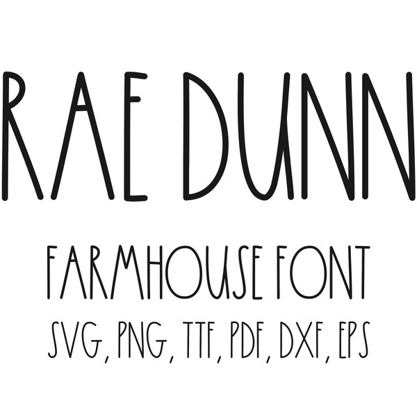 Skinny Font SVG, PNG, TTF, Rae Dunn Font, Farmhouse Font, font for Cricut, Silhouette, Canva