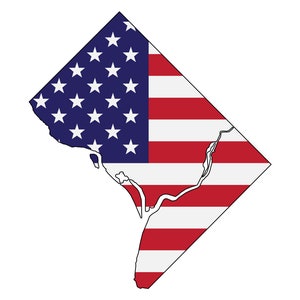 Washington Dc drapeau carte SVG, PNG - drapeau américain, Washington Dc contour Svg - fichier de coupe pour Cricut, Silhouette