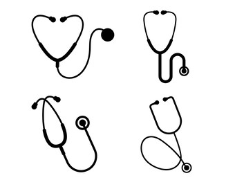 Stethoscope SVG Bundle, Stethoscope Nurse Life SVG, Medical Svg, Heartbeat Svg, archivo de corte para Cricut, Silhouette, Clipart, Vector