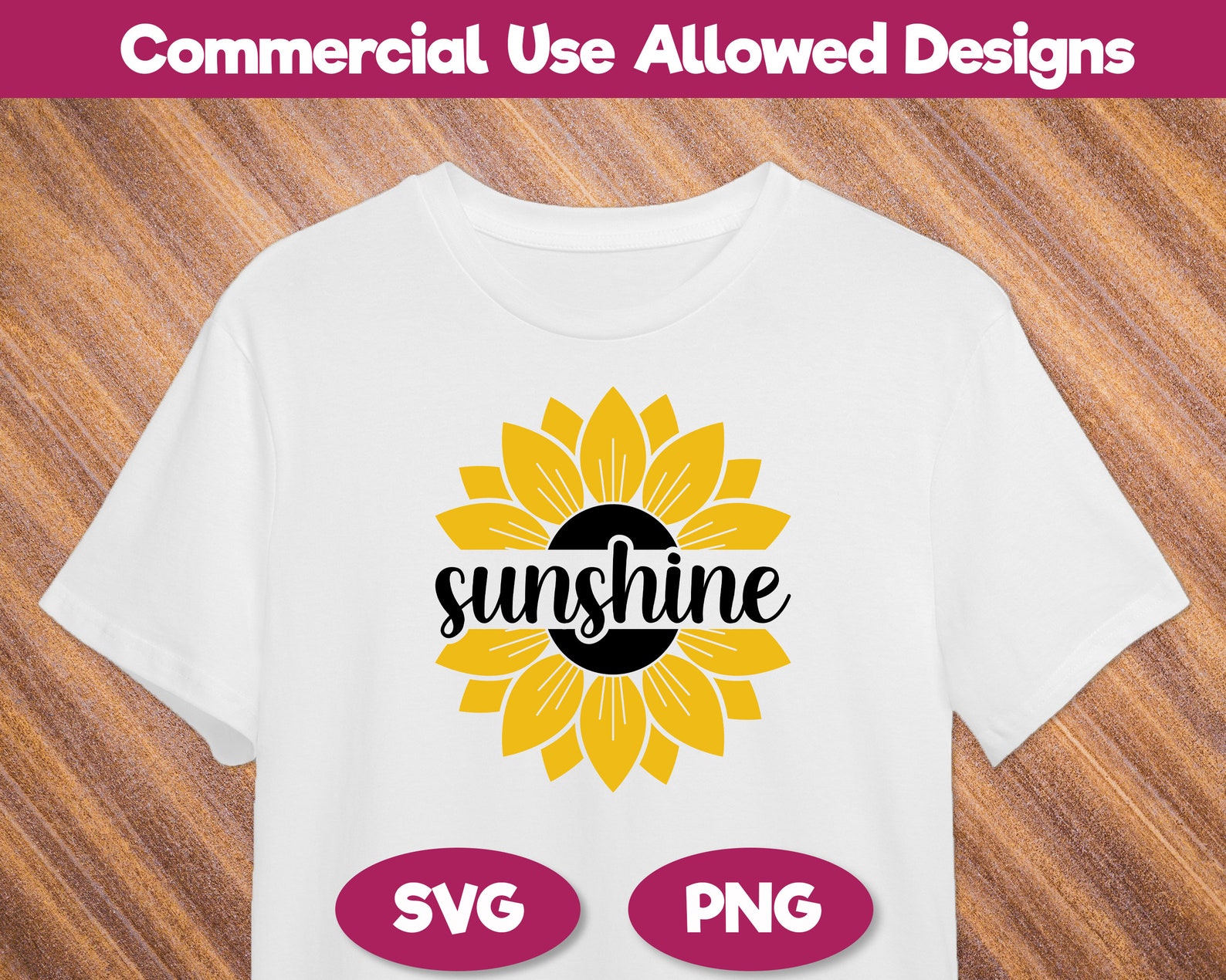 Sunshine Sunflower SVG, PNG - Sunflower Svg, Cut Files for Cricut ...