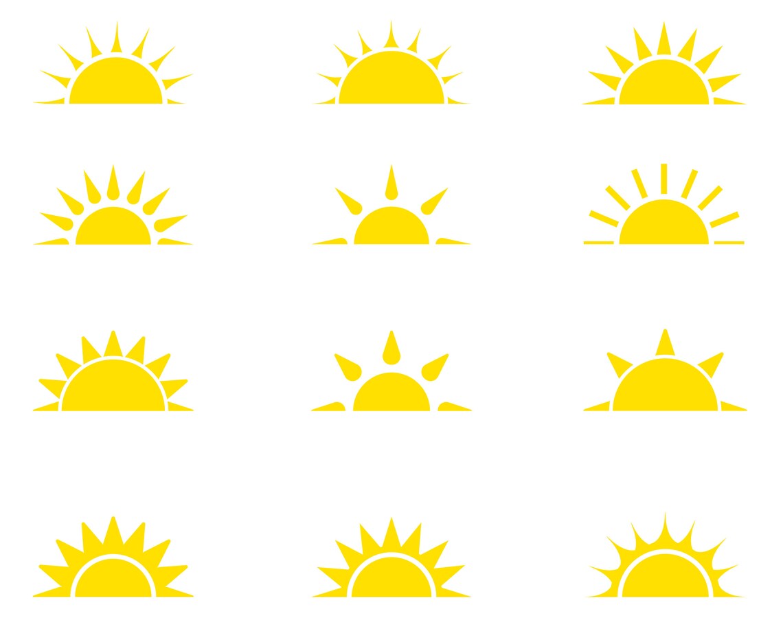 Sun Ri Svg Sunrise SVG, PNG Bundle, Sun Svg Cut Files for Cricut, Silhouette ...