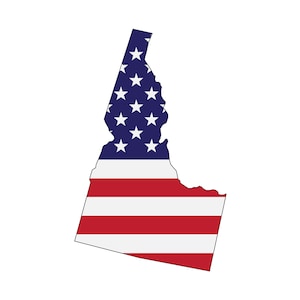 Idaho Flag Map SVG, PNG - American Flag Svg, Idaho Outline Svg, Idaho Silhouette - Cut file for Cricut, Silhouette, Clip art