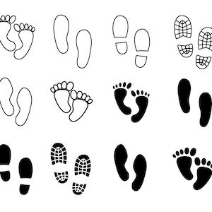Footprints SVG, PNG, Human Footprint, Footstep Svg, Foot Svg, Foot Clipart, Footprint Clipart, Baby Feet, cut files for Cricut, Silhouette