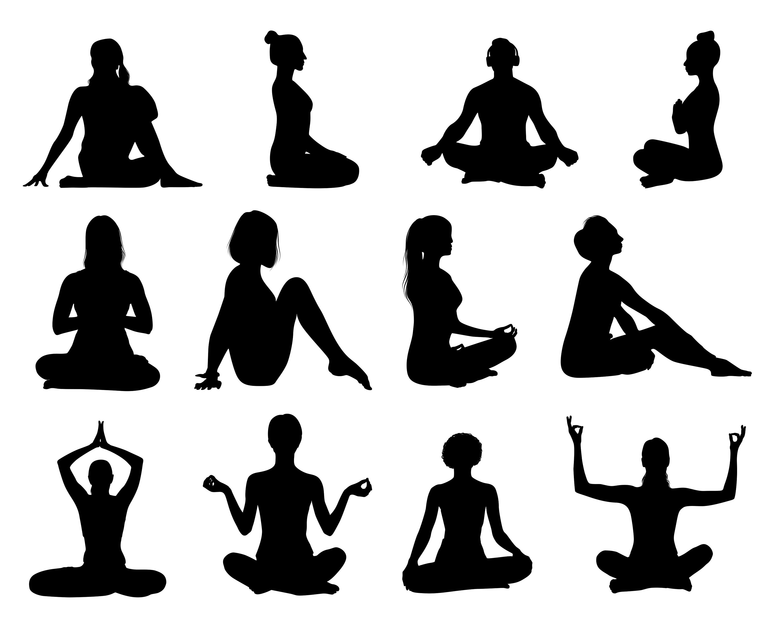 Meditation SVG Bundle PNG Yoga SVG Png Yoga Silhouette Etsy
