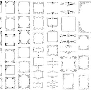 Frame SVG Bundle, PNG, Quadrate Rahmen Svg, Vintage Frame Svg, Rechteck Rahmen Svg, Plotterdateien für Cricut, Silhouette, Cameo, Clipart