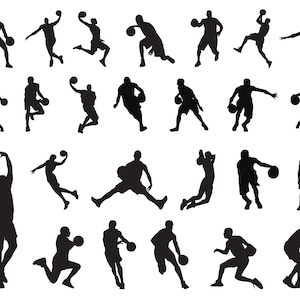Basketball SVG Bundle, Png, Basketball Spieler Silhouette, Plotterdateien für Cricut, Silhouette, Cameo - Instant Download