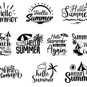 Hallo Sommer SVG Bundle, PNG - Sommer SVG, Strand SVG, Willkommen Sommer SVG, Sommer Schild, Haustür Schild, geschnittene Dateien für Cricut & Silhouette