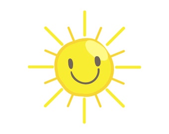 Cute Sun SVG, PNG, Sun Clipart, Sunshine Svg, Summer Svg, cut file for Cricut, Silhouette, Cameo, Hand Drawn Sun Svg
