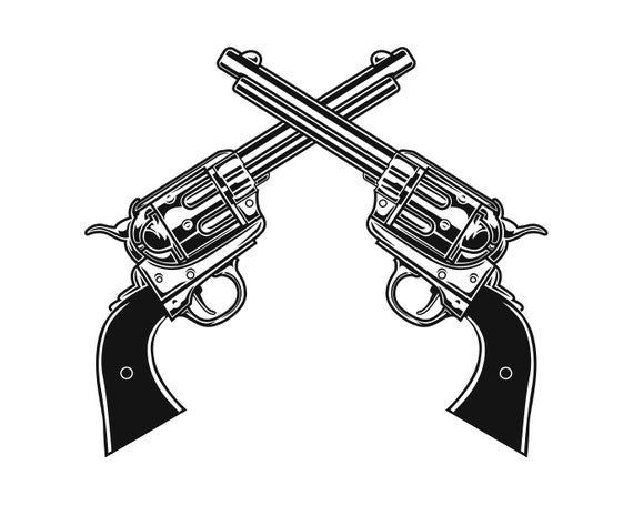 Crossed Gun SVG, PNG - Revolver Svg, Pistol Svg, Guns Svg, Crossed Guns Svg, Handgun Svg, Gun Clipart, Cut Files For Cricut & Silhouette
