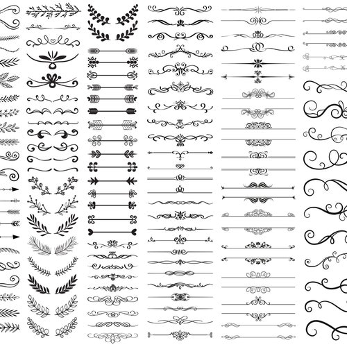 Decorative Lines SVG Bundle PNG Floral Ornaments Svg Floral Etsy