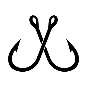 Gekruiste Fishing Hook SVG, PNG - Bass Fishing Svg, Fishing Hook Svg, Fishing Hook Clipart, Cut Files for Cricut & Silhouette