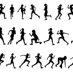 Diseño PNG Y SVG De Diseño De Silueta De Mujer Corriendo Para Camisetas