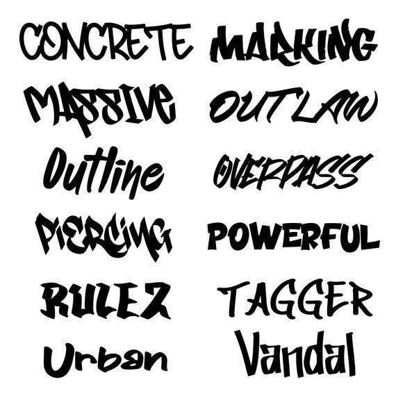 12 Graffiti Fonts Bundle #2 SVG, PNG, TTF, Urban Fonts, Letters 12 Graffiti Fonts Bundle #2 SVG, PNG, TTF, Urban Fonts, Letters