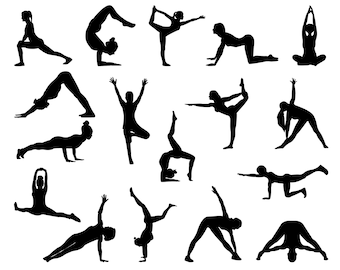 Yoga SVG Bundle, Yoga Silhouette SVG, PNG, cut files for Cricut, Cameo, Decal, Meditation Svg, Namaste Svg, Yoga Clipart